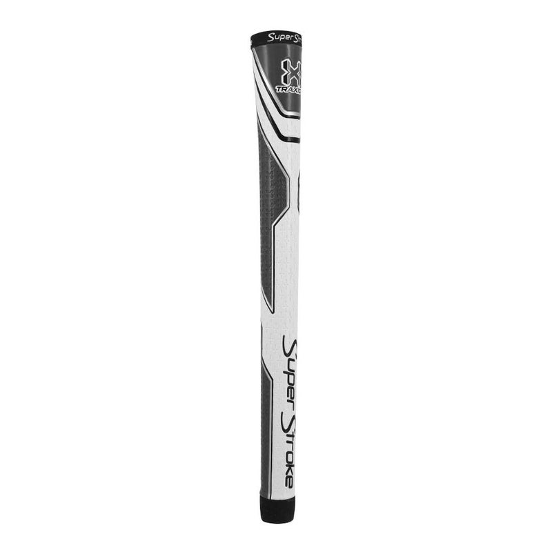 Super Stroke SuperStroke Traxion Tour Golf Club Grip, Midsize, Advanced Surface Texture Improves Feedback and Tackiness and Even Hand Pressure, White/Gray - Image 1